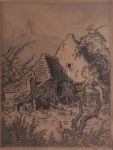 Jong.Toon de Jong.1879-1978.Zicht op boerderij bij vuurtoren.No.2.€ 150,-